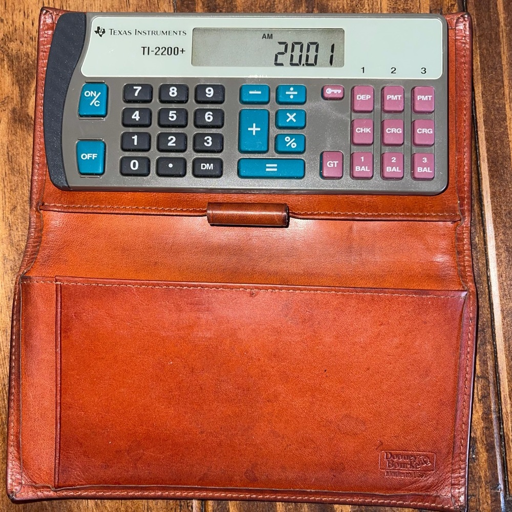 RARE Vintage Dooney & Bourke calculator checkbook